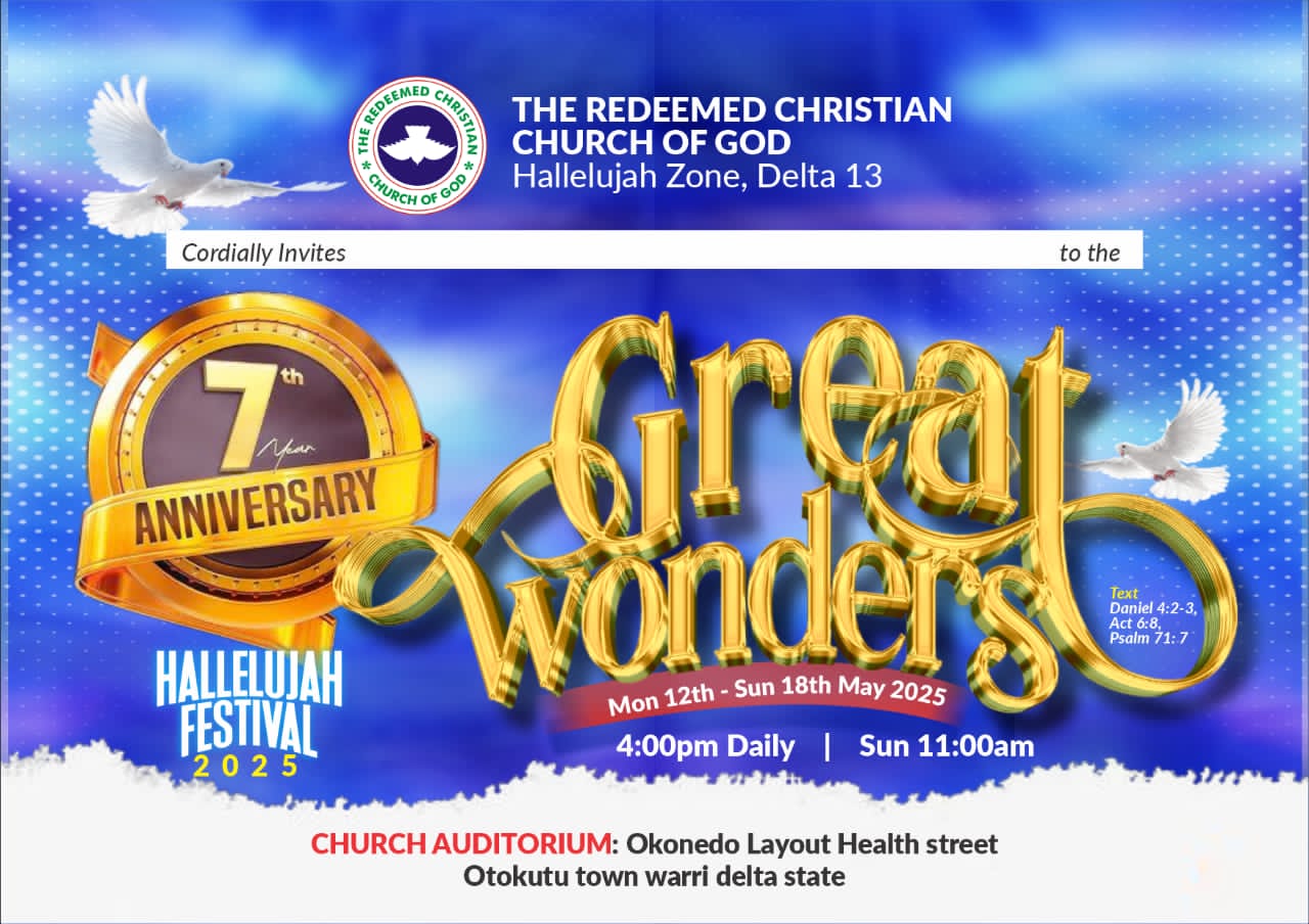 RCCG HALLELUJAH ZONE HOLDS 7TH ANNUAL FESTIVAL OF HALLELUJAH TAGGED GREAT WONDERS